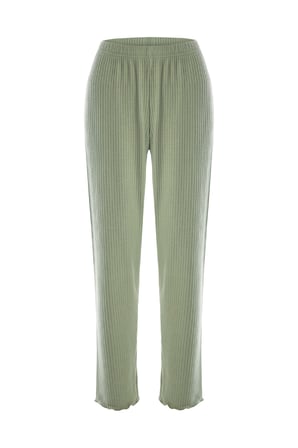 Kadın Soft Touch Fitilli Uzun Kollu Pijama Takımı