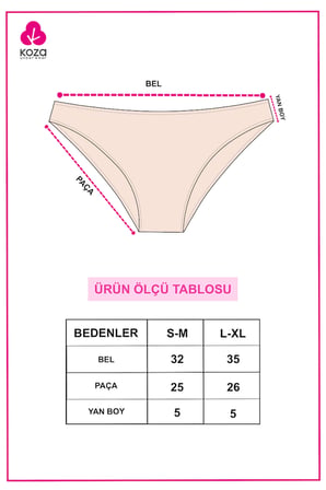 Kadın 7'li Desenli Pamuklu Likralı Külot