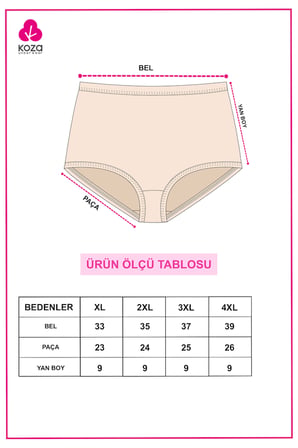Kadın 7'li Curve Pamuklu Likralı Bato Külot
