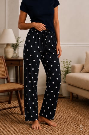 Kadın 2'li Pamuklu Uzun Pijama Altı
