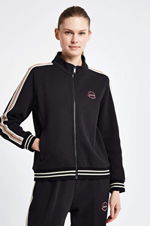 Lescon 24NTBV002120-633 Siyah Kadın Fermuarlı Sweatshirt