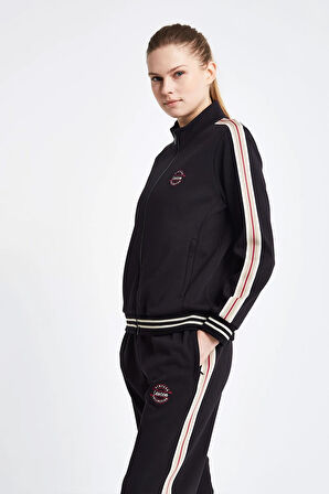 Lescon 24NTBV002120-633 Siyah Kadın Fermuarlı Sweatshirt