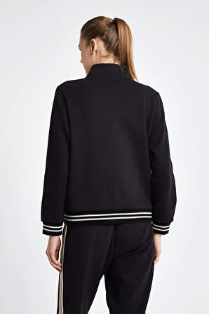 Lescon 24NTBV002120-633 Siyah Kadın Fermuarlı Sweatshirt