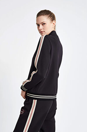 Lescon 24NTBV002120-633 Siyah Kadın Fermuarlı Sweatshirt