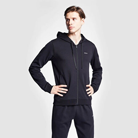 Lescon 25S-1241-25B Erkek Fermuarlı Kapşonlu Üst Sıyahı