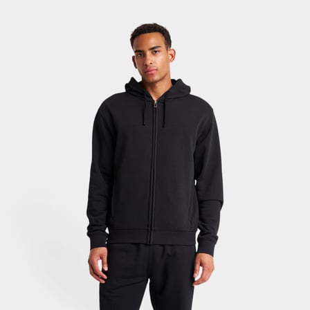 Lescon 26S-1263-26N Kapüşonlu Fermuarlı Siyah Düz Uzun Kollu Erkek Sweatshirt