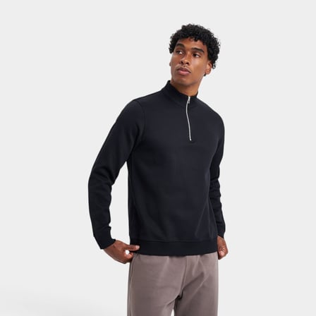 Lescon 26S-1270-26N Yarım Fermuarlı Sweatshirt Siyah S Beden