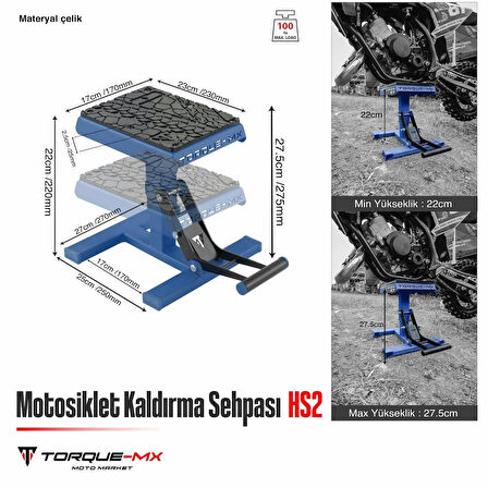 Torque-MX Motosiklet Kaldırma Sehpası HS2 Lacivert