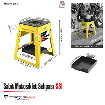 Torque-MX Sabit Motosiklet Sehpası SS1 Sarı