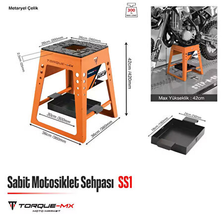 Torque-MX Sabit Motosiklet Sehpası SS1 Turuncu