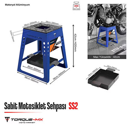 Torque-MX Sabit Motosiklet Sehpası SS2 Lacivert