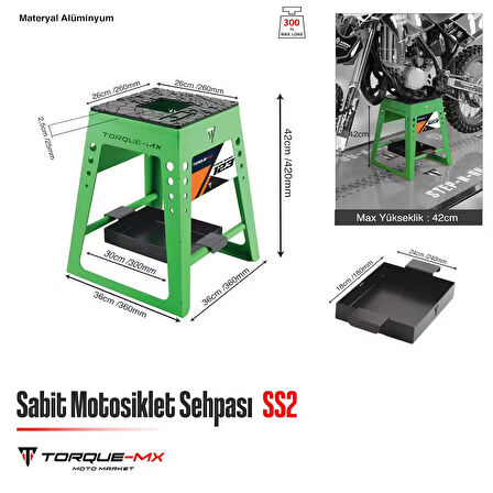 Torque-MX Sabit Motosiklet Sehpası SS2 Yeşil