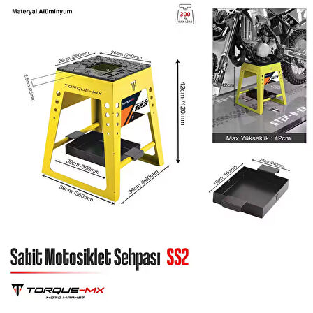 Torque-MX Sabit Motosiklet Sehpası SS2 Sarı
