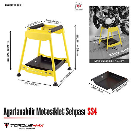 Torque-MX Ayarlanabilir Motosiklet Sehpası SS4 Sarı