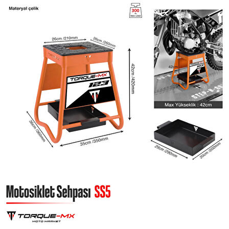 Torque-MX Motosiklet Sehpası SS5 Turuncu