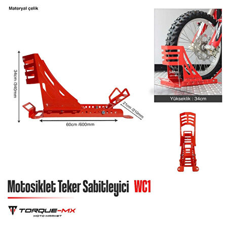 Torque-MX Motosiklet Teker Sabitleyici WC1 Kırmızı