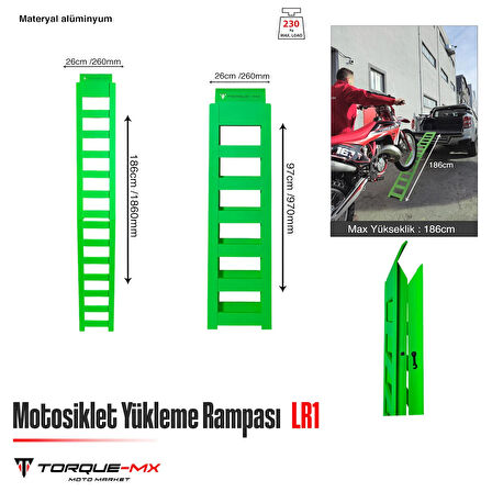 Torque-MX Motosiklet Yükleme Rampası LR1 Yeşil