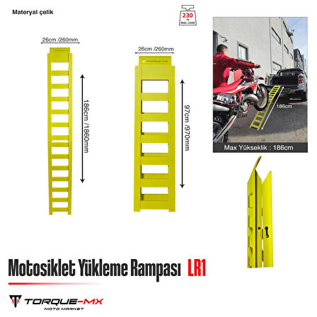 Torque-MX Motosiklet Yükleme Rampası LR1 Sarı