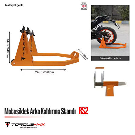 Torque-MX Motosiklet Arka Kaldırma Standı RS2 Turuncu