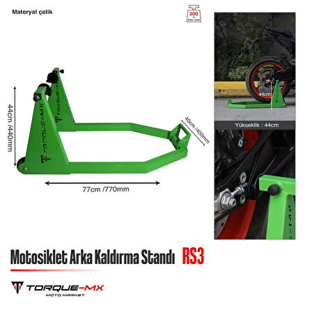 Torque-MX Maşadan Arka Kaldırma Standı RS3 Yeşil