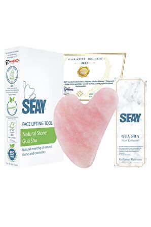 Pembe Kuvars Taşı Gua Sha Yüz Bakımı Kalp Guasha Pembe Quartz Face Guasha