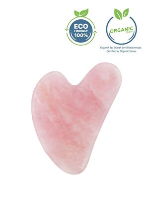 Pembe Kuvars Taşı Gua Sha Yüz Bakımı Kalp Guasha Pembe Quartz Face Guasha
