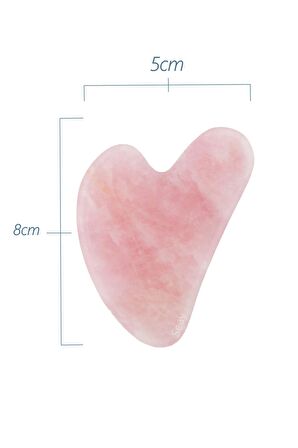 Pembe Kuvars Taşı Gua Sha Yüz Bakımı Kalp Guasha Pembe Quartz Face Guasha