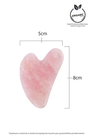 Pembe Kuvars Taşı Gua Sha Yüz Masaj Aleti Değerli Doğal Taş Sertifikalı