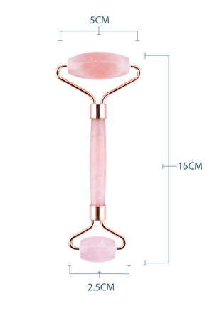 Pembe Kuvars (quartz) Face Roller Ve Kalp Guasha Ikili Set Doğaltaş Gua Sha