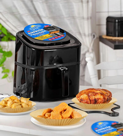 PAPRO Airfryer Pişirme Kağıdı Yuvarlak 50 Adet 16*16 Hava Fritözü Yağlı Kağıt Airfryer Philip