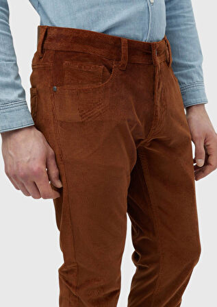 Deve Tüyü Fitilli Dokuma Slim Fit Kadife Casual Pamuk Karışımlı Pantolon