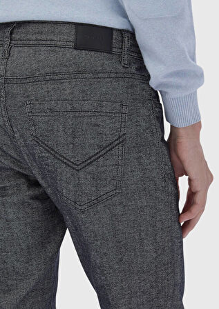 Antrasit Düz Dokuma Slim Fit Casual Pamuk Karışımlı Pantolon