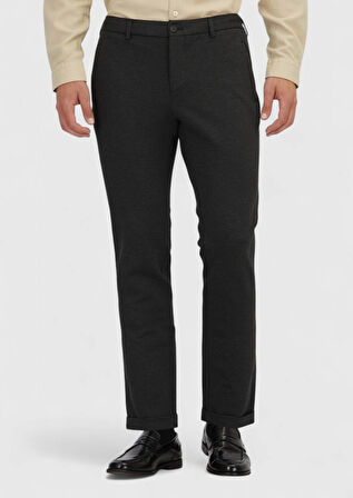 Antrasit Düz Örme Jogging Fit Casual Pantolon