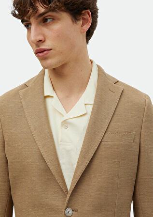 Vizon Mikro Shirt Shoulder Slim Fit Pamuk Karışımlı Örme Ceket