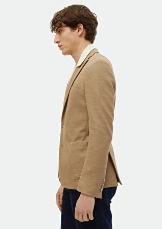 Vizon Mikro Shirt Shoulder Slim Fit Pamuk Karışımlı Örme Ceket