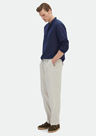 Lacivert Düz Regular Fit Dokuma Casual %100 Pamuk Gömlek