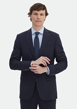 Lacivert Mikro Thin&taller Slim Fit Yün Karışımlı Takım Elbise