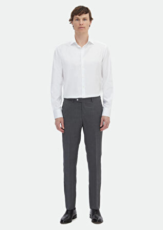 Beyaz Çizgili Regular Fit Dokuma Klasik %100 Pamuk Gömlek