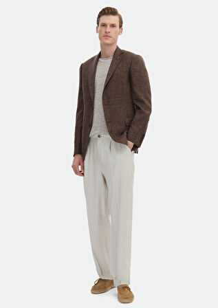 Vizon Düz Regular Fit İpek Karışımlı Ceket