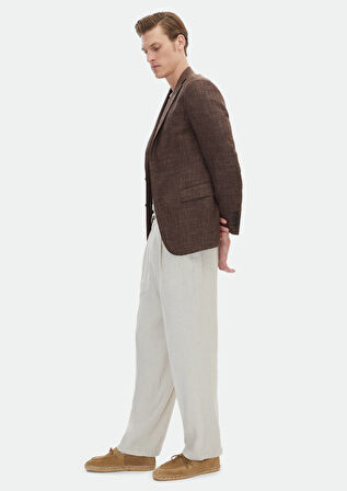 Vizon Düz Regular Fit İpek Karışımlı Ceket