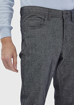 Antrasit Düz Dokuma Slim Fit Casual Pamuk Karışımlı Pantolon