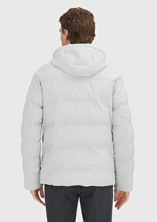 Kum Regular Fit Kapüşonlu Casual Dokuma Mont