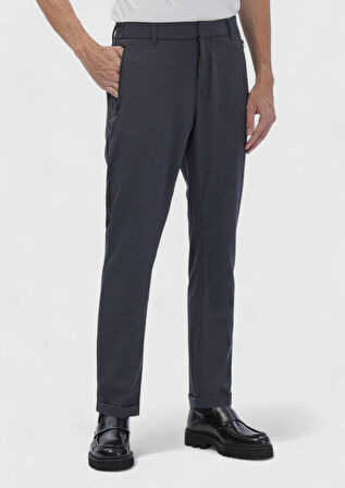 Koyu Gri Düz Örme Jogging Fit Casual Pantolon