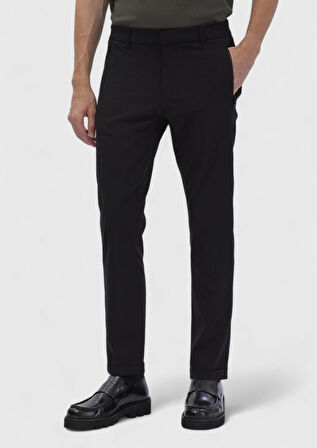 Siyah Düz Örme Jogging Fit Casual Pantolon