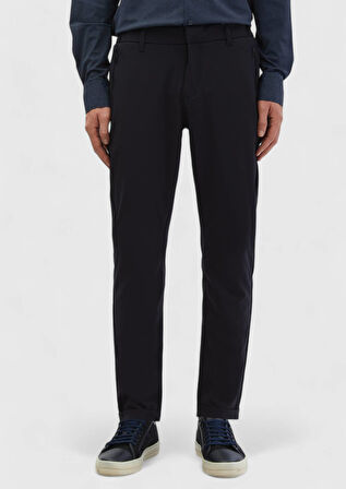 Lacivert Düz Örme Jogging Fit Casual Pantolon