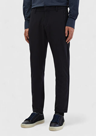 Lacivert Düz Örme Jogging Fit Casual Pantolon