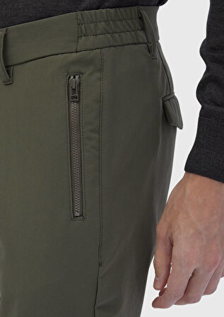 Haki Düz Örme Jogging Fit Casual Pantolon