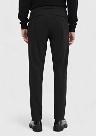 Antrasit Çizgili Örme Jogging Fit Casual Pantolon