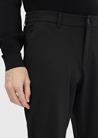 Antrasit Çizgili Örme Jogging Fit Casual Pantolon