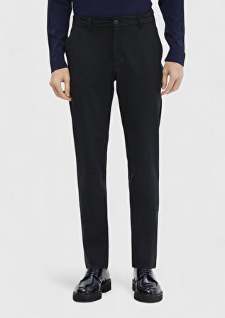 Lacivert Çizgili Örme Jogging Fit Casual Pantolon